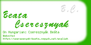 beata cseresznyak business card