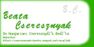 beata cseresznyak business card